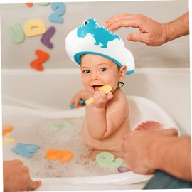 BESPORTBLE 4Pcs Adjustable Shower Caps Cartoon Dinosaur Hair Washing Hats for Eye Protector Bathing Caps for Boys Comfortable Fit Skin Friendly Material