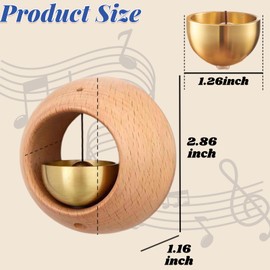 BovcTrraann Shopkeepers Bell for Door Opening, Magnetic Wood Doorbell, Wind Chime for Door, Store, Refrigerator, Porch, Garden, Entrance, Restaurant, Office, Housewarming Gift (Round-Shaped)