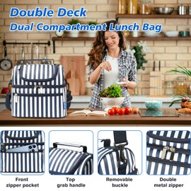 SANZIE Lunch Bag Stay Stylish and Organized Lunch Bag - Insulated, Spacious, and Waterproof for Office, and Picnics (L)