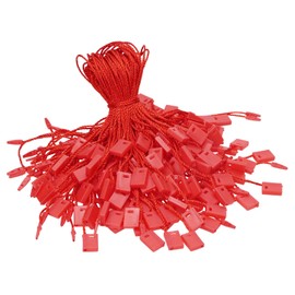 Tupalizy 7 Inch Nylon Hang Tag String for Clothes Gift Bags Price Tags Shoes Snap Lock Pin Loop Fastener Hook Ties Tag Rope for Belts Pocket Squares Luggage Label Attachment, 120PCS (Red)