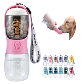 Cibaabo - Botella de agua para perro (rosa, 300 ml)