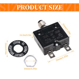 AFOERIT Thermal Circuit Breaker 25A Manual Reset L1 Series 125-250V AC / 50V DC Overload Protector Automotive Marine RV Electrical Systems 2 Pack
