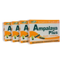 4 Boxes Nattural Amplaya Plus Banaba + Luyang Dilaw 550 mg, 30 Capsules per Box