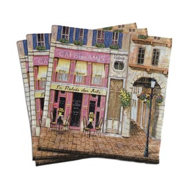 20 Count Paper Napkins Vintage Floral Pattern,Printting Peony Birds Decorative Decoupage Dinner Tea Party Shower Serviettes (Cafe)