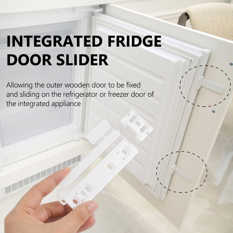 UPTTHOW 4Pcs Universal Integrated Fridge Freezer Door Slider with Screws,