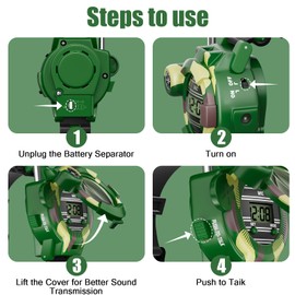 Walkie Talkies Watch, Spy Watch Army Toys for Kids Age 8-12, 7 in 1 Digital Watch Walkie Talkies with Flashlight, Cool Spy Gadgets for Boy Girls