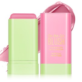 LOPHE Cream Blush Stick, Blush Stick for Eyes, Cheeks and Lips, Moisturising Face Cream Blush, Natural Milk Makeup Matte Rouge, Multi-Use Cheeks Tint for All Skin Tones Cosmetic (01)