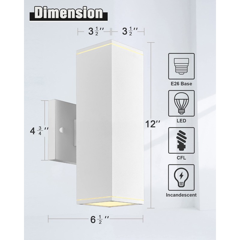 Ken & Ricky Outdoor Wall Light Fixture,Exterior Lighting Fixtures,Modern Sconce