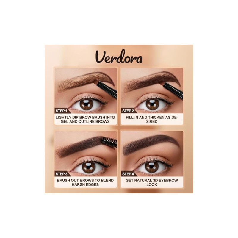 Verdora Tinted Brow Gel Cejas Secado Rápido Resistente Agua Larga
