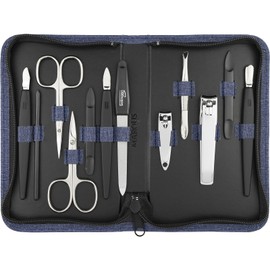 Solingen Manicure Set 12 Pieces - Nail Set Men and Women with Everything You Need for Manicure and Pedicure in High-Quality Faux Leather Case