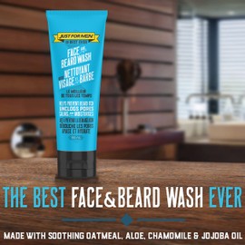 Just For Men The Best Face & Beard Wash Ever, Mosturizes to help prevent beard itching, Acts like Shampoo for the beard, Made with Oatmeal, Aloe, Chamomile, and Jojoba Oil, 100 mL