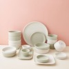 Laciette of 4-person tableware home set (salt beige/herb green), salt