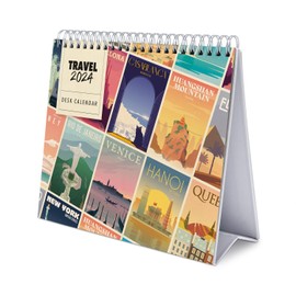 Grupo Erik Calendar 2024 Desk Calendar Travel Calendar 2024 Family Planner Desk Calendar 2024 to Stand Up 20 x 17 cm Annual Calendar 2024