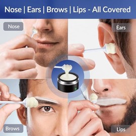Kit de cera nasal para hombre y nariz con cuentas de cera de 3.53 oz, 20 varillas, mini calentador de cera, mini kit de cera, calor rápido, temperatur