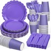 YMDOBIGER Purple Party Supplies Serves 25 - Lavender Paper Plates