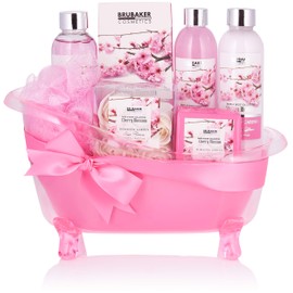 BRUBAKER Cosmetics Bath and Shower Set with Bathtub, Gift Set In Decorative Tub