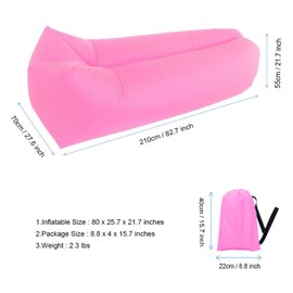 Beiruoyu - Tumbona Inflable para sofá, Cama, Saco de Dormir para Playa, Camping, Lago y jardín (Rosa)