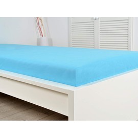 Gerald Wittmann Bed Sheet 220 x 250 cm, 100% Renforce Cotton, Aqua/Turquoise