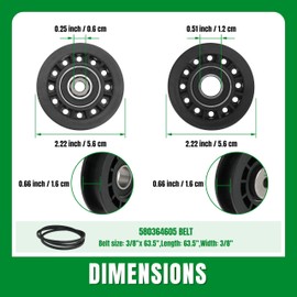 HeoCaye Replacement 587973001 587969201 580364609 Belt Repair Kit LC221A LC221AH Belt and Pulley Kit for Husqvarna 22" AWD HU675AWD HU725AWD Walk-Behind Lawn Mowers