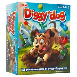IDEAL | Diggy The Dog: Hide your treasure from the pup but be careful he might dig it up! | Kids Games | 2-4 Players | Ages 4+