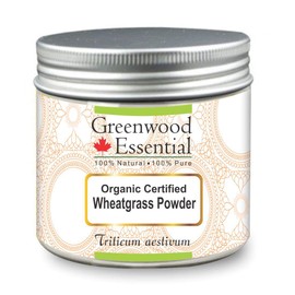 Greenwood Essential Pure Wheatgrass Powder (Triticum Aestivum) Organic Certified Therapeutic Quality 100 gm (3.5 oz)