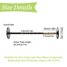 UFURMATE Door Hole Filler Plate, 2PCS 30mm/1.18" Diameter Round Deadbolt Cover Plate Connecting Screws Deadbolt Cover Plate for Home Exterior Interior Doors, Fits Doors 45mm/1.77"-127mm/5" Thick