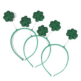 Evild Diademas para el Día de San Patricio, trébol verde, accesorios para el cabello, aro para el pelo, cabeza de duende para hombres y mujeres (C(3 piezas)