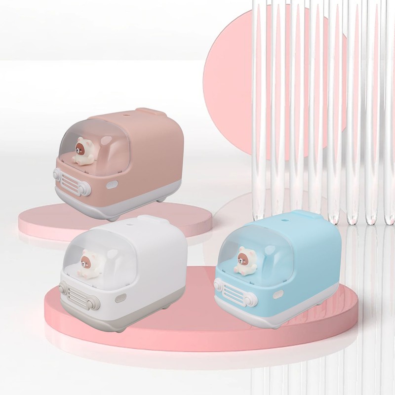 Cute Small Humidifier 350ml Bear Bus Shape USB Charging Portable