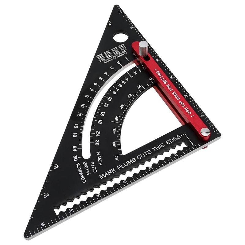 Smgda Carpenter Square 7 inch, Adjustable Angle Combination Ruler, Aluminum