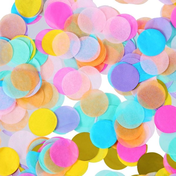 Azlanway Confetti Round, Pack of 6000 2.5 cm Confetti Colourful