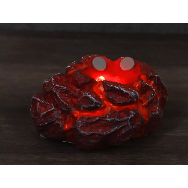 Red Magma Lava Rock LED Light Base Display Stand For
