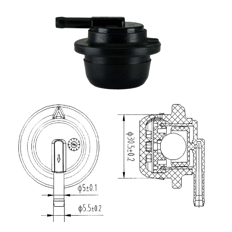 JMCHstore OEM Gas Fuel Tank Vent Valve w/Grommet for Generac