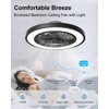 Ceiling Fans with Lights and Remote, 22 Inch Enclosed Bladeless