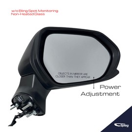 Spieg TO1321382 Passenger Side Mirror for 2018-2024 Toyota Camry LE | Right Passenger Side View Mirror Assembly with Power Adjustment Non-Heated Glass Manual Folding | Painted White 3 Pins