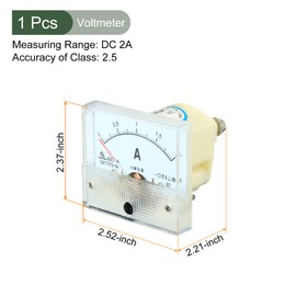 YOKIVE Analog Panel Ammeter, 85C1 Ampere Meter Current Tester, Great for Office, Art, Home, Daily Use (DC 0-2A)