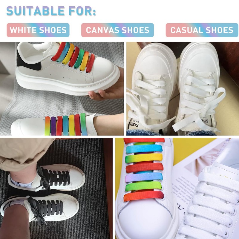 UamGlsob 2 Pairs 1/2''(1.2cm) Flat Thick Shoe Laces for Skate