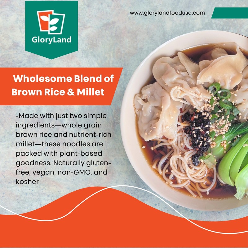 Gloryland Brown Rice and Millet Noodles (10oz) - Pack of