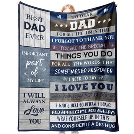 Glydein Fathers Day for Dad Gifts from Daughter Son, Dad Birthday Gift, Soft Flannel Fathers Day Blanket 50 x 60 inches, Birthday Chrstmas Present for Daddy Father
