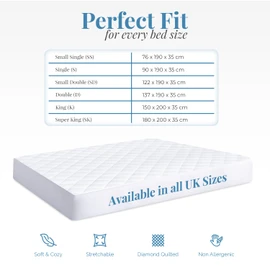 Acrali Home Quilted Small Single Mattress Protector, UltraSoft 3-Layer Design with Deep Fitted Skirt, Breathable & Anti-Allergy – Machine Washable Bed Cover (76x190+35cm)
