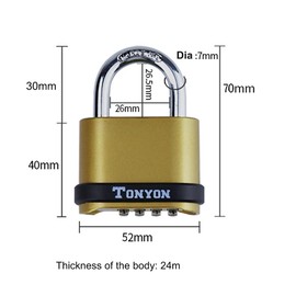 riin 2X Combination Padlock Alloy Indoor Outdoor Rust Proof Weather Proof 4 Digit Short Shackle Overall Size 52x24x70mm