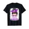 Epilepsy Awareness Women Messy Bun Bandana Epilepsy Warrior T-Shirt