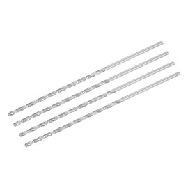 sourcing map 3.5mm Twist Drill Bits, High-Speed Steel Straight Shank Extra Long Drill Bit 160mm Length for Wood Plastic Aluminum, 4pcs
