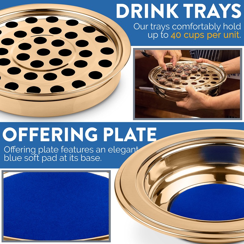 Steadfast Selections - (Bread Tray) Premium Gold Communion Trays for
