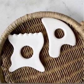 흉쇄유돌근 괄사 장요근마사지기 두피괄사기 세라믹괄사 [물결모양] Cervical and Clavicular Muscle Gua Sha Massage Device for Lumbar Muscles and Scalp Gua Sha Tool [Wave Shape]