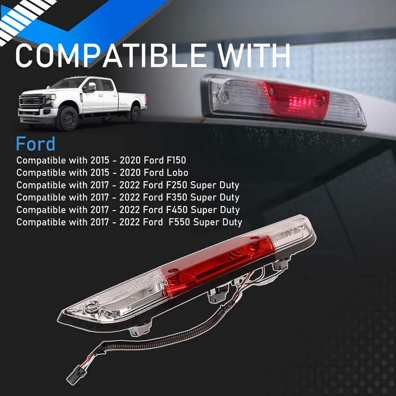 YzusGomumu Rear Center Third Brake Light High Compatible with Ford