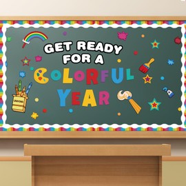 MORENKISS Classroom Bulletin Board Decoration Set Welcome Back to School Bulletin Board Decor Cutouts Colorful Classroom Wall Door Decorations for Kindergarten Preschool Elementary Middle School