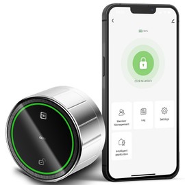 GeekTale Smart Door Lock with App, Single Sided Interior Door Knob, Turns Traditioal & Existing Deadbolt into Smart Deadbolt, Auto Unlock As You Approach, Auto Lock, Built in Rechargeable Battery