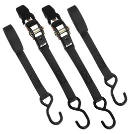 Lashing Belt, Ratchet Load Tightening, Tie Down, 16.4 ft (5 m), Width 1.0 inches (2.6 cm), Set of 2, Breaking Load Approx. 1764.3 lbs (800 kg), Ratcheting Type, Tie-Down, Moving, Transportation
