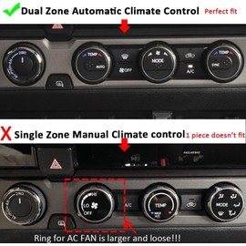 Auovo AC knob Cover Trims and AC Vent Outer Rings for Toyota Tacoma Accessories 2016-2023 Interior Air Conditioner Vent Ring Cover Trims Air Conditioner Knob Rings 8pcs-Set (Blue)