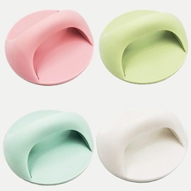 nanaxagly 4 Pcs Self-Adhesive Round Plastic Handles Pull Knob, Multipurpose Furniture Auxiliary Handles Suitable for Doors, Windows, Cupboard, Drawers, wardrobes, Glass Doors, etc